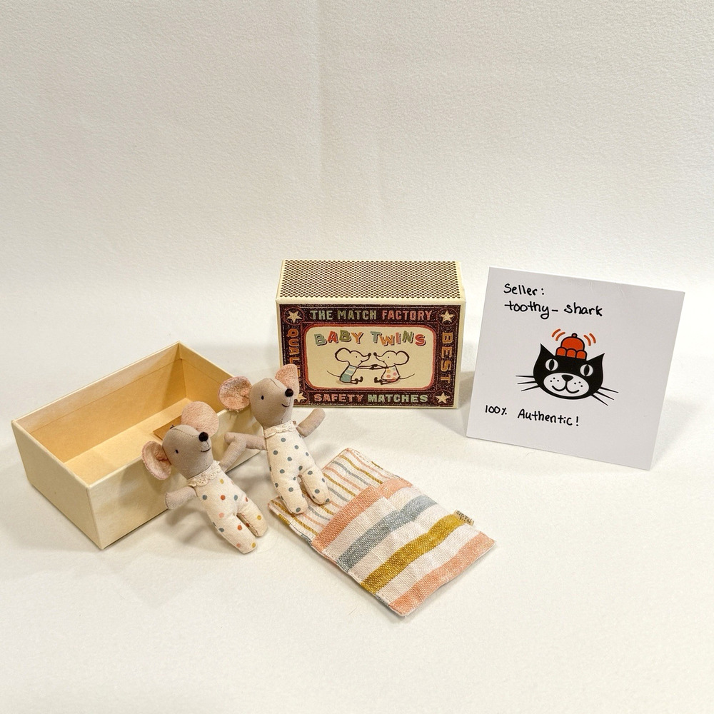 Maileg Royal Twin Baby Mice - New in Matchbox - Danish Design Collectible Set